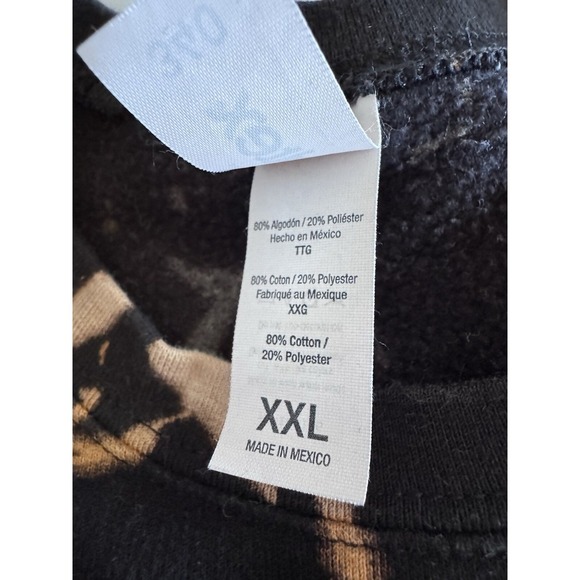 Blessed Bleached Pullover Sweatshirt Size 2xl Black, Fleece Soft EUC - Picture 4 of 9